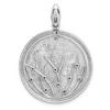Black Bow Jewelry Sterling Silver Abstract Crystal Accent Circle Pendant, 29 x 40mm - 3 of 4