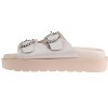 bebe Women's Fashion Slip-On Platform Slide Sandals with Rhinestone Buckles and Dangle Charm - 3 of 4