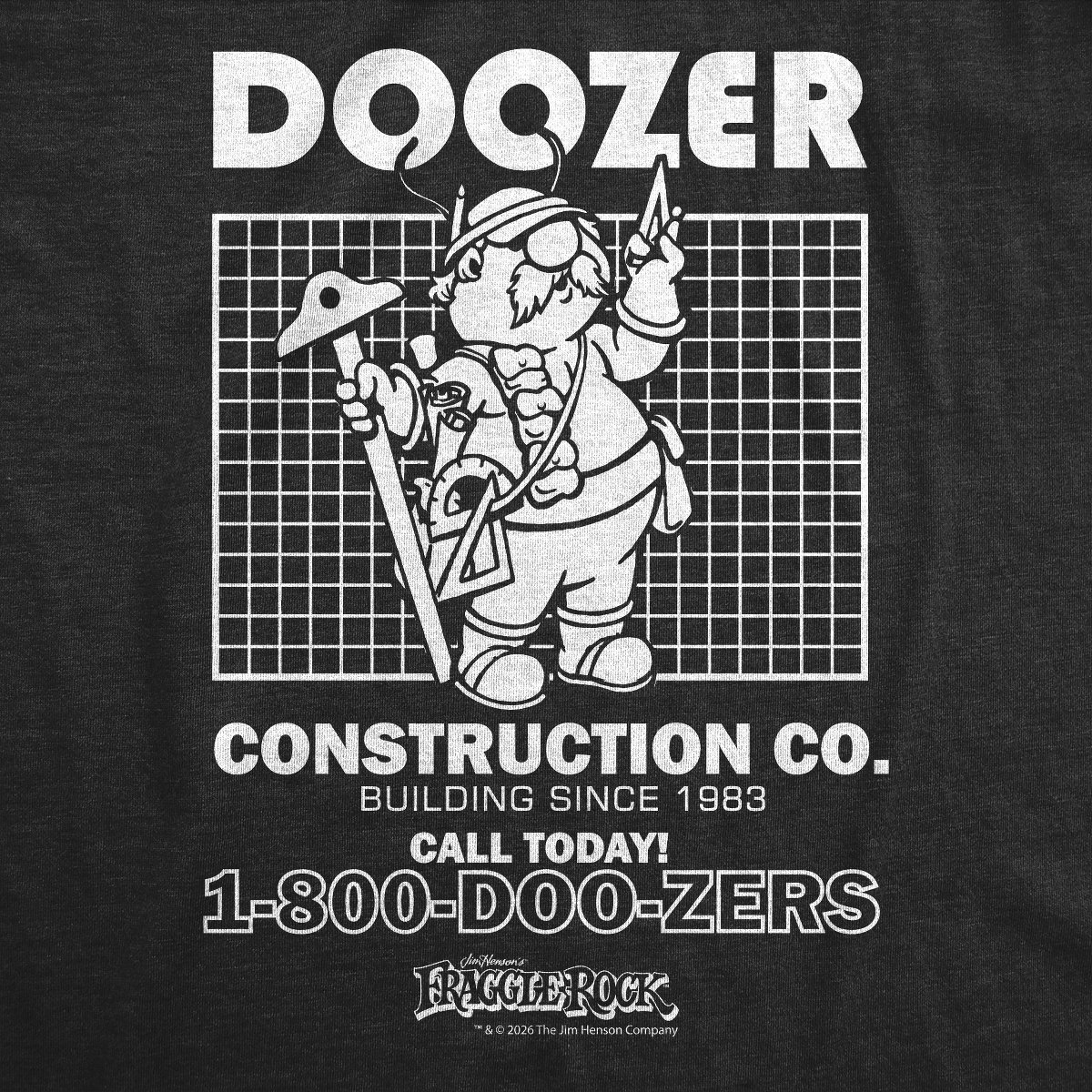 Мужские футболки Crazy Dog T-Shirts, Inc. Mens Funny T Shirts Doozer Construction Co Jim Henson's Fraggle Rock Tee For Men - Crazy Dog Men's T Shirt With Movie Sayings Black M — фото 2