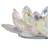 Sagebrook Home 2"H 6" Diameter Blush Pink Crystal Lotus Flower Votive Candle and Tealight Holder for Patio, Deck, Living Room, Bedroom, or Bathroom - 3 of 4