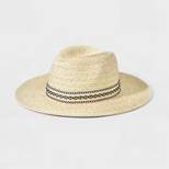 Men's Light Marled Panama Hat with Embroidered Band - Goodfellow & Co™ Cream