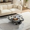 47.2" Modern Irregular Butterfly Coffee Table, Black and Beige Fiberglass Accent Table for Living Room or Office -3irtyhousy - 3 of 4