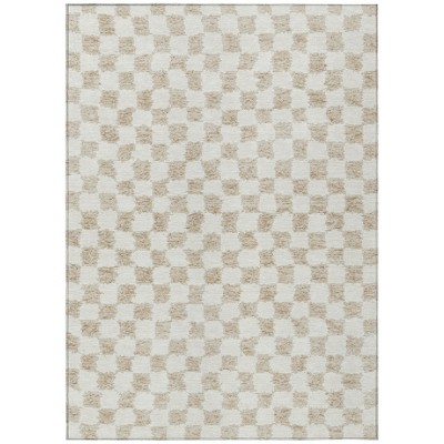 HomeRoots 10' X 14' Beige And Ivory Geometric Washable Indoor Outdoor Area Rug
