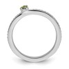 Black Bow Jewelry 14k White Gold, Peridot & 1/8 Ctw Diamond Stackable Ring - 2 of 4