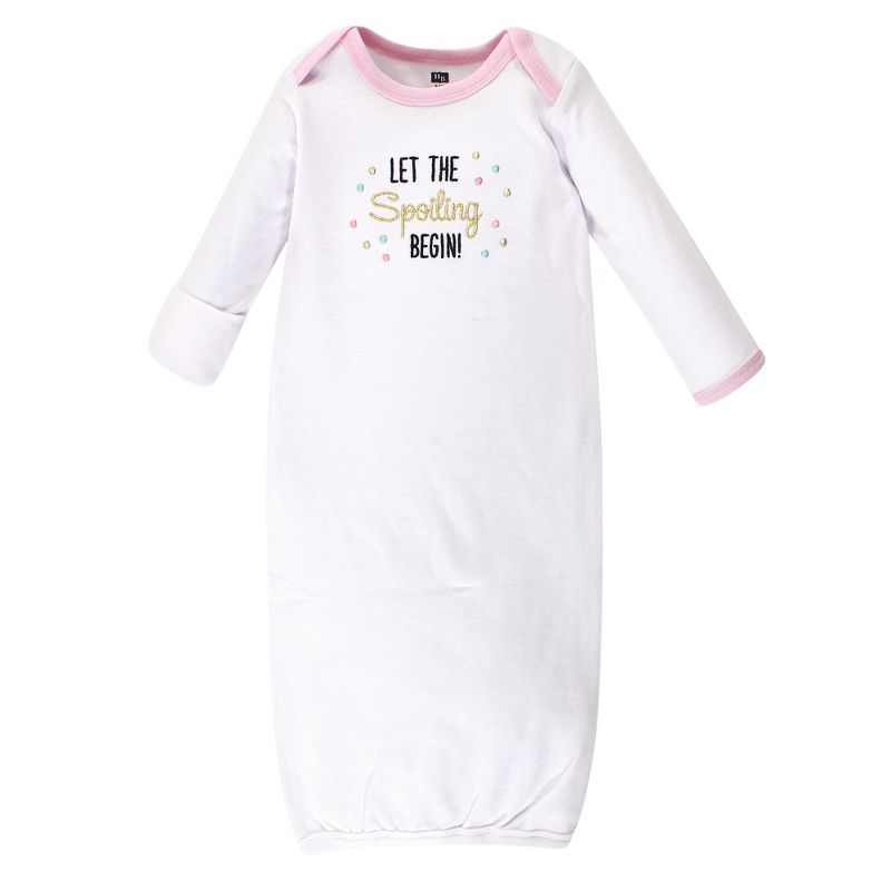 Hudson Baby Infant Girl Cotton Gowns, Princess, 0-6 Months, 5 of 6