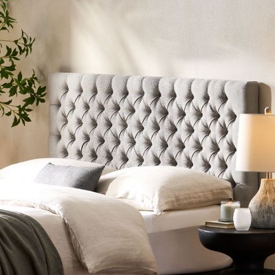 Upholstered Headboard Queen Size with Button-Tufted Diamond Stitching, Queen/Full Beds Headboard with Adjustable Height -Christopher Knight Home