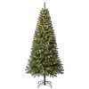 Home Heritage Brighampton Spruce Artificial Christmas Tree with LED Light Display, 7 Foot with Rotating Metal Base Stand, Green - 3 of 4