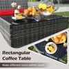 Tangkula Set Of 8 Patio Furniture Set w/Washable Cushions & Tempered Glass Coffee Table - 4 of 4