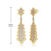 Guili Rhodium and 14K Gold Plated Iced Cubic Zirconia Dangle Earrings with Elegant Design and Sparkling Features for Stylish Jewelry Lovers - 2 of 3
