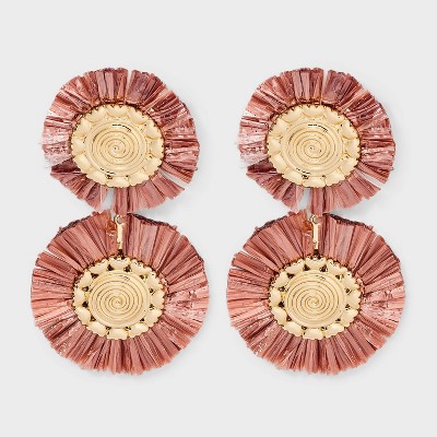 SUGARFIX by BaubleBar Threaded Drop Statement Earrings - Gold/Brown