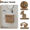 Bencmate Bathroom Storage Cabinets, Bathroom Vanity with White Resin Sink, Wall-Mounted Bathroom Sink Cabinet with Soft-Close Cabinet Doors and Single - 4 of 4