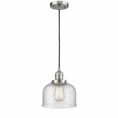 Bell - 1 Light Cord Hung Mini Pendant In Industrial Style-10 Inches Tall and 8 Inches Wide