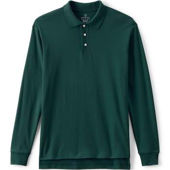 Lands' End School Uniform Men's Tall Long Sleeve Interlock Polo Shirt ...
