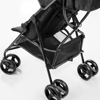 Gray Steel Lightweight Umbrella Stroller with Sun Visor