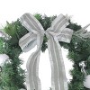 Northlight 24" Unlit White/Silver Bow and Pine Cone Artificial Christmas Wreath - 3 of 3