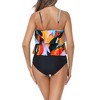 Green Tankini Swimsuit for Women High Waisted Bathing Suit Ruched Bikini Bottom Tummy Control Swimsuit - 3 of 4