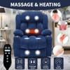 PAGED Modern Recliner Chair, Heating Massage Chair with Cup Holder, Side Pocket and USB Port, Chenille Accent Chair for Bedroom, Living Room - 3 of 4