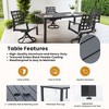 Nicbex 5 PCS Patio Dining Set,1 Slatted Table with Umbrella Hole&Stone Top,4 Dining Swivel Chairs,Patio Conversation Sets for Garden,Poolside&Backyard - 3 of 4
