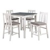 Royal Hampton 5 Piece Counter Height Dining Table and Chairs Set, White Wood, Gray - 2 of 4