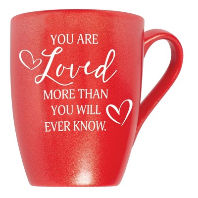 Elanze Designs You Are Loved More Than You Will Ever Know Crimson Red 10 ounce New Bone China Coffee Cup Mug