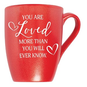 Elanze Designs You Are Loved More Than You Will Ever Know Crimson Red 10 ounce New Bone China Coffee Cup Mug - 1 of 4