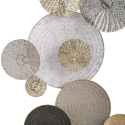 Multicolor Laser Cut Metal Lilies Wall Sculpture