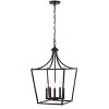 16" LED 5-Light Camden Iron Classic Mid-Century Pendant Lantern Oil Rubbed Bronze - JONATHAN Y: Adjustable Chain, UL Listed - image 3 of 4