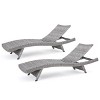 Okak HDPE Recliner Patio Chaise Lounge with Optional Cushion,Ergonomics Outdoor Long Chiase Rattan Poolside Chair for Deck,Backyard&Pool,Gray - 2 of 4