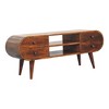 43" Solid Mango Wood TV Stand Media Unit with 2 Drawers, 2 Open Slots, Nordic Legs, and Rounded Edges for Living Room and Bedroom - 3 of 4