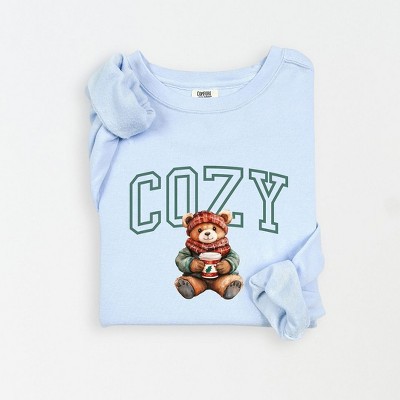 Simply Sage Market Women's Lightweight Garment Dyed Graphic Sweatshirt Cozy Bear