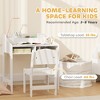 Yinvani Kids Desk and Chair Set with Storage and Shelves, Gift for 3-8 Years Old, White - 3 of 4