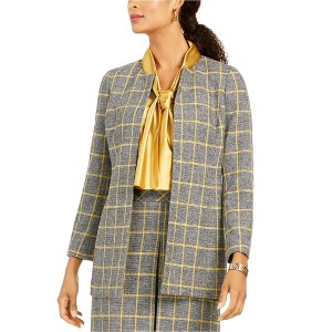 Kasper Womens Plaid Blazer Jacket, blkyellow, 8 - 1 of 1
