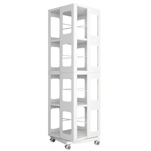NicBex 4-Tier Rotating Bookshelf with Wheels,55" Tall Book Rack for Bedroom,Living Room,Office,Easy Assembly - 1 of 4