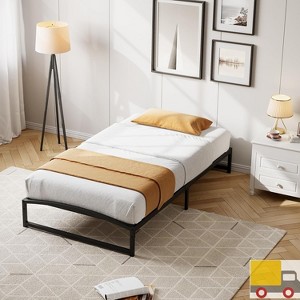 Jojoka Low Profile Metal Queen Bed Frame with Arch Head & Footboard – Heavy Duty, Noise-Free, Easy Assembly, No Box Spring Needed - 1 of 4
