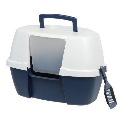 Jumbo hooded best sale cat litter tray