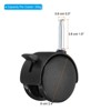 Unique Bargains Nylon Furniture Replacement 360 Degree Swivel Stem Casters with Brake - 2 of 4