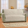 Collections Etc Quilted Textured Leaf Pattern Scalloped Edge Furniture Cover with Side Pockets - 2 of 4