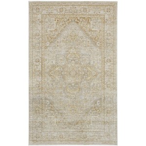 HomeRoots 7' X 10' Gold And Ivory Floral Medallion Area Rug - 1 of 4