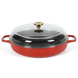 Sur La Table Kitchen Essentials 3.75-Quart Enameled Cast Iron Nonstick Braiser Pan w/ Borosilicate Glass Lid - 1 of 4