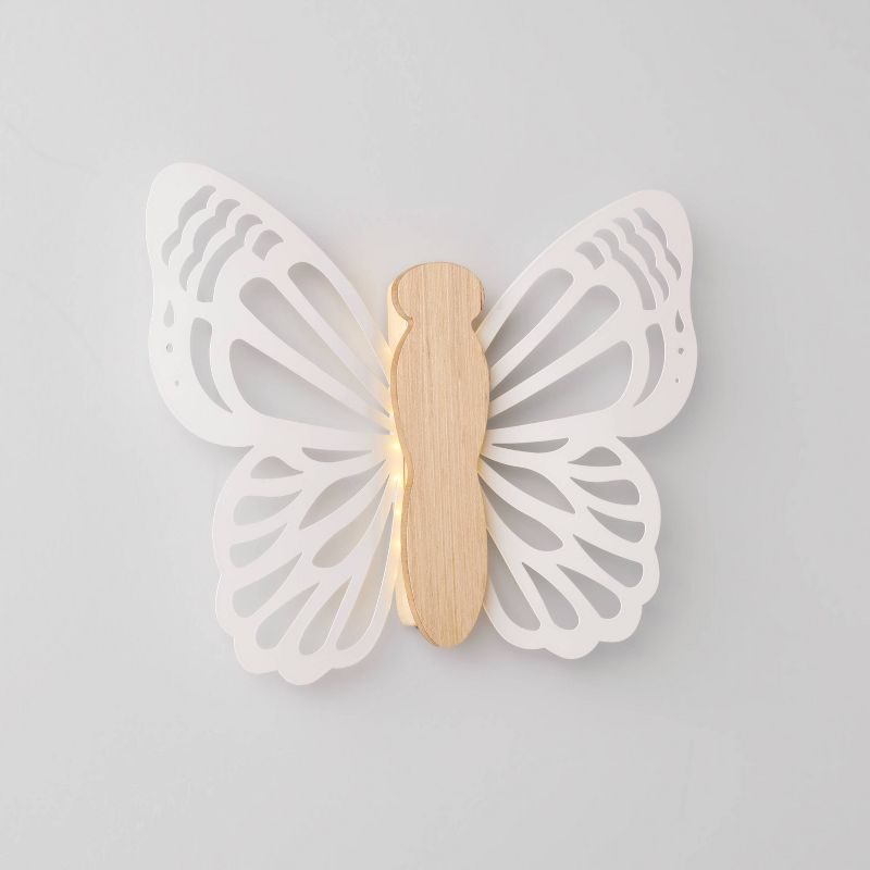 Butterfly Wood Lit Kids&#39; Wall Decor Cream - Pillowfort&#8482;, 5 of 12