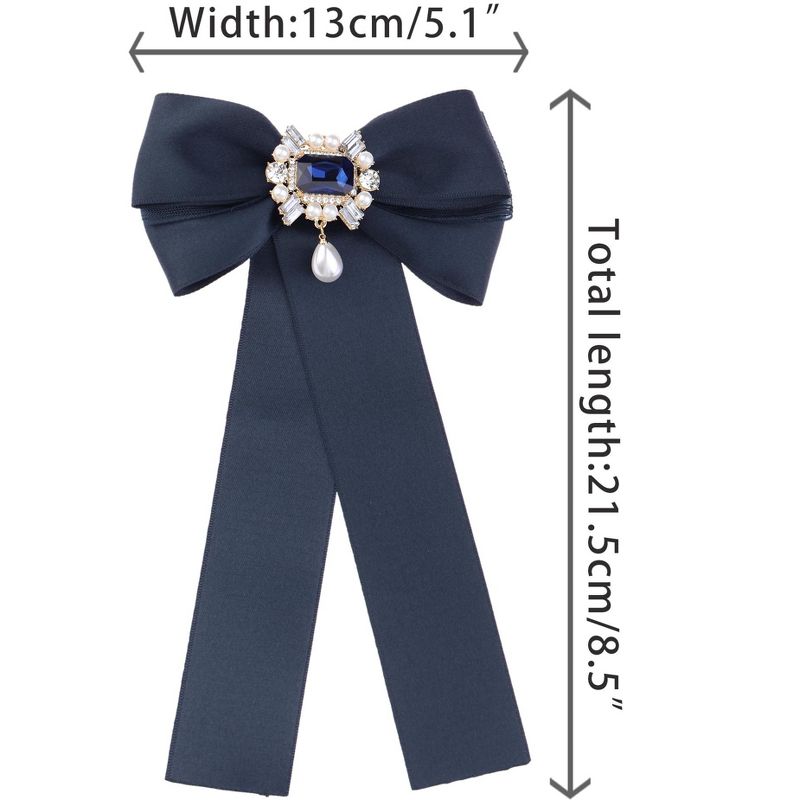 Elerevyo Women's Brooch Bowknot Costume Bow Tie with Beads, 2 of 6