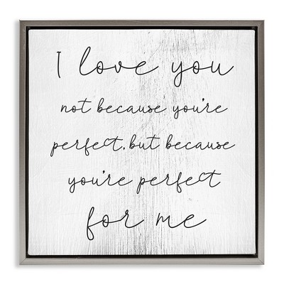 Stupell Industries Love Not Perfect Inspirational Romance, 25" x 25"