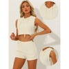 Allegra K Women's 2-Piece Casual Hoodie Sleeveless Top and High Waisted Shorts Tracksuit Sets - 2 of 4