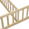 PAGED Full Size Floor Bed House Shaped Modern Pine Bed Frame with Guardrail for Bedroom - 4 of 4