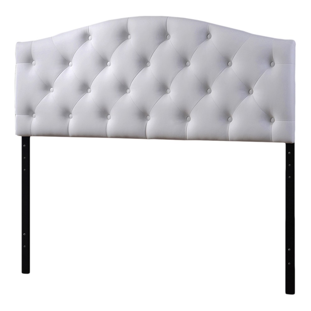 Photos - Bed Frame Queen Myra Modern And Contemporary Faux Leather Upholstered Button-Tufted