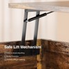 Lift Top Wood Square Center Table with Charging Station, Rustic Coffee Table - 4 of 4