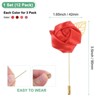 Unique Bargains Mens Golden Leaf Rose Lapel Boutonnieres Pin for Wedding 12 Pcs - 3 of 4