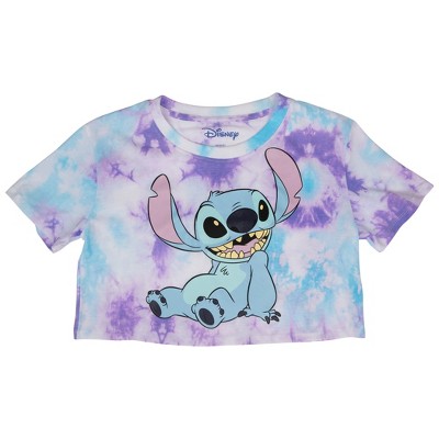 Womens Disney's Lilo and Stitch Character Tye Dye Crop Top Tee