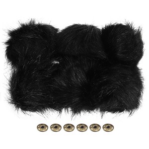 Unique Bargains Fluffy Soft Elastic Faux Fur Pom Poms for Hats DIY Scarves 6 Pcs - 1 of 4