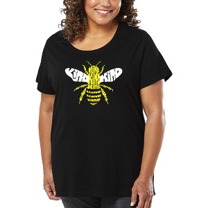 LA Pop Art Women's Word Art T-shirt - Bee Kind - 1 of 4